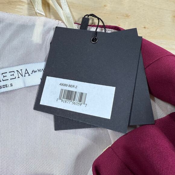 Mac Duggal NWT Purple One Shoulder High Slit Ruffle Gown Size Berry 2 Hi-Low Hem - Picture 5 of 10